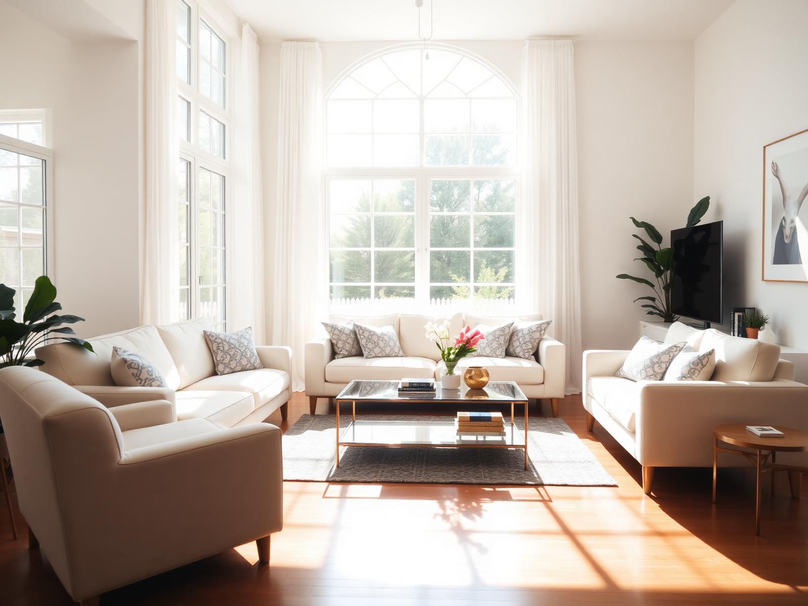 Bright, freshly cleaned living room